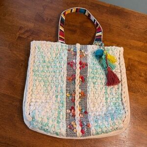 Katydid Colorful Woven Tote Bag beach tote weekender